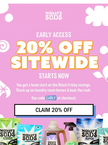 Molly's Suds Sale Announcement