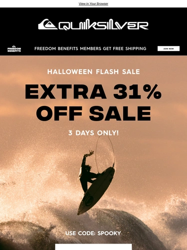 Quiksilver Sale Announcement