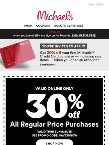Michaels Sale Announcement
