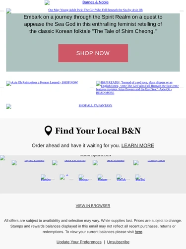 Barnes & Noble Newsletter