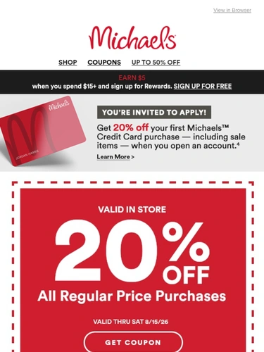 Michaels Sale Announcement