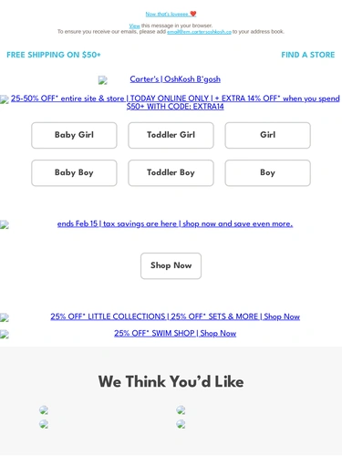 Carter's OshKosh Sale Announcement