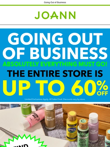 Joann Sale Announcement