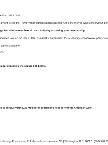 Heritage Foundation Transactional