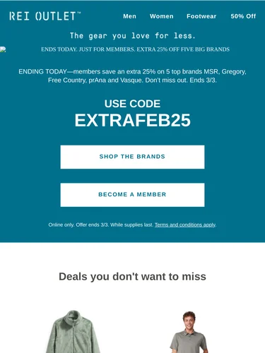 REI Sale Announcement