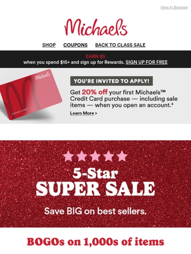 Michaels Newsletter