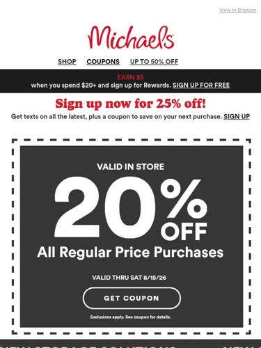 Michaels Sale Announcement
