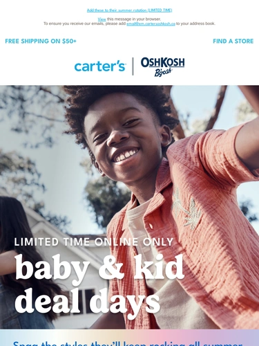 Carter's OshKosh Sale Announcement