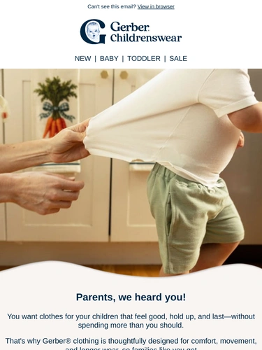 Gerber Childrenswear Sale Announcement