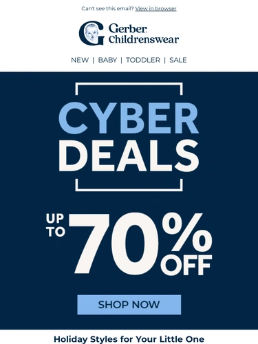 Gerber Childrenswear Sale Announcement