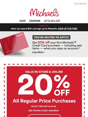 Michaels Sale Announcement