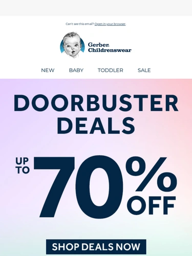 Gerber Childrenswear Sale Announcement