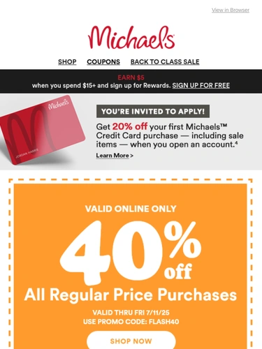 Michaels Sale Announcement