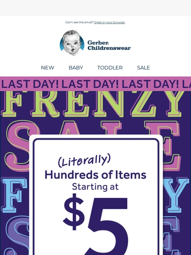 Gerber Childrenswear Sale Announcement