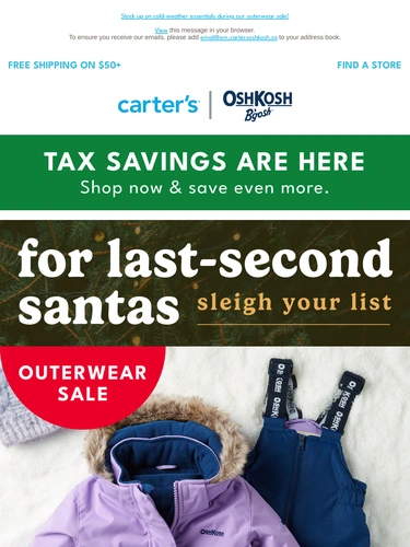 Carter's OshKosh Sale Announcement