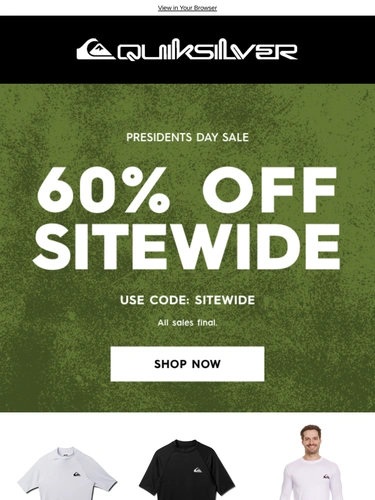 Quiksilver Sale Announcement
