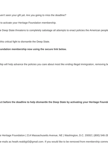 Heritage Foundation Re-engagement Series