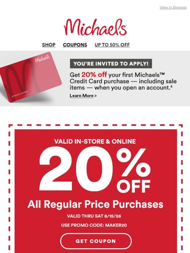 Michaels Sale Announcement