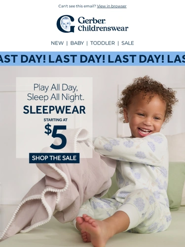 Gerber Childrenswear Sale Announcement