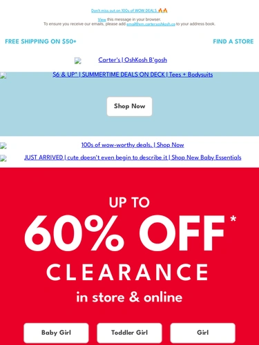 Carter's OshKosh Sale Announcement