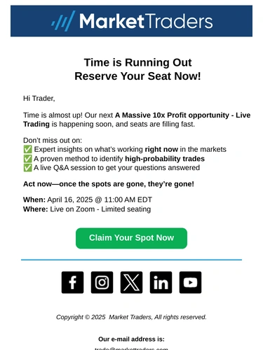 Market Traders Event Invitation