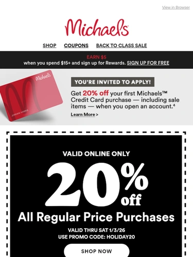 Michaels Sale Announcement
