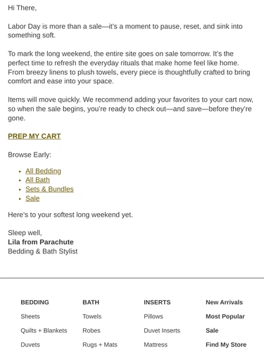 Parachute Home Sale Announcement