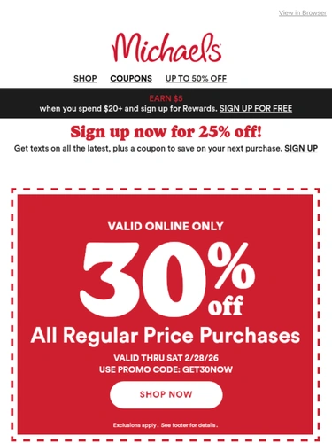 Michaels Sale Announcement