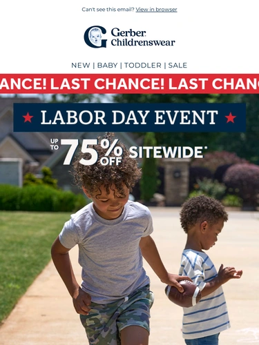 Gerber Childrenswear Sale Announcement