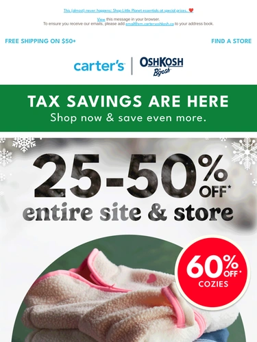 Carter's OshKosh Sale Announcement