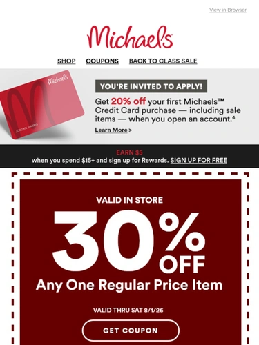 Michaels Sale Announcement