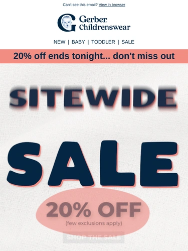 Gerber Childrenswear Sale Announcement