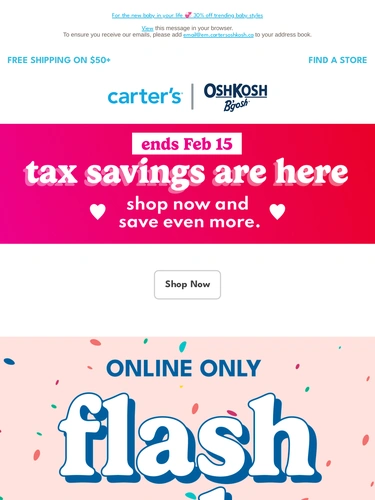Carter's OshKosh Sale Announcement