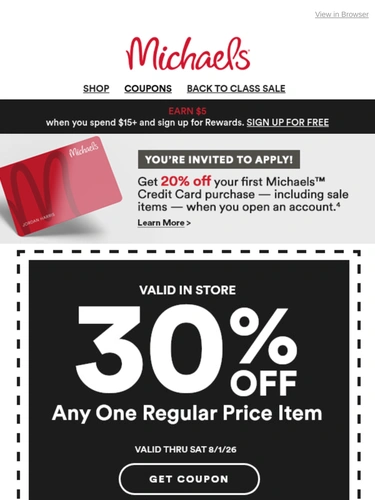 Michaels Sale Announcement