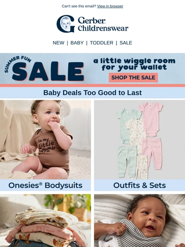 Gerber Childrenswear Sale Announcement