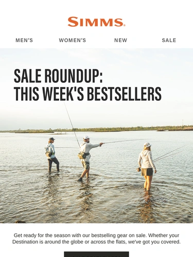 Simms Fishing Sale Announcement