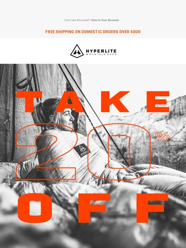 Hyperlite Mountain Gear Sale Announcement