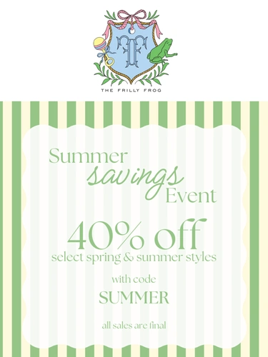 The Frilly Frog Sale Announcement