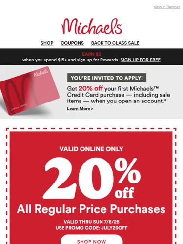 Michaels Sale Announcement