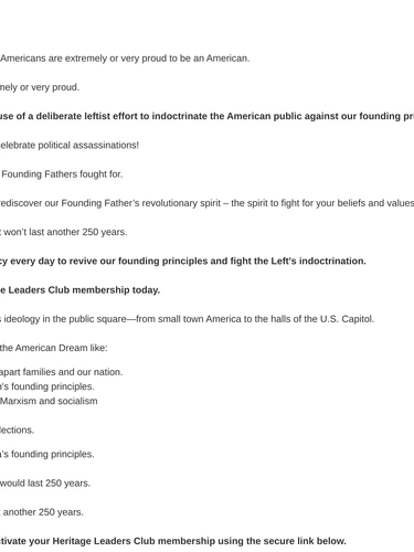 Heritage Foundation Loyalty Program