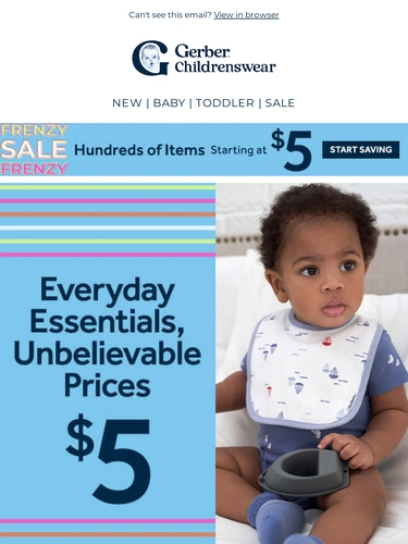 Gerber Childrenswear Sale Announcement
