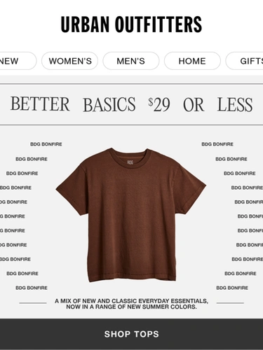 Urban Outfitters Newsletter