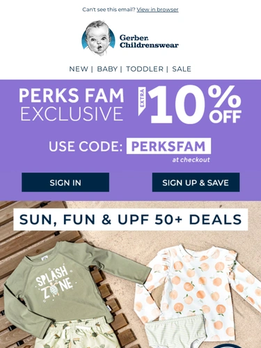 Gerber Childrenswear Sale Announcement