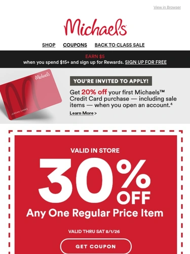 Michaels Sale Announcement