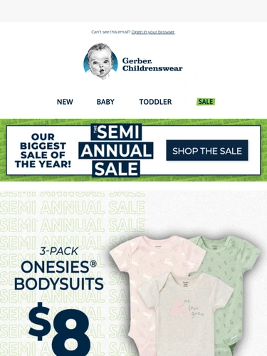 Gerber Childrenswear Sale Announcement