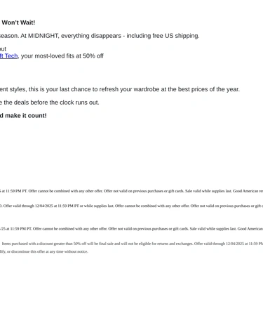 Good American Sale Announcement