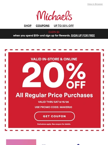 Michaels Newsletter