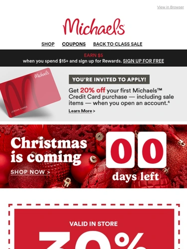 Michaels Sale Announcement