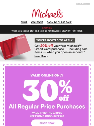Michaels Sale Announcement