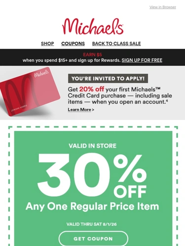 Michaels Sale Announcement